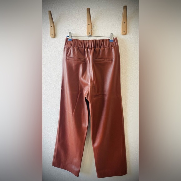 Blank NYC Faux Leather Elastic Waist Cropped Wide Leg Pant - Brown - Picture 3 of 3